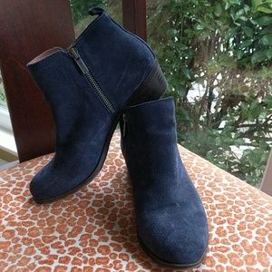 Navy Blue Lucky Brand Basel Suede Booties